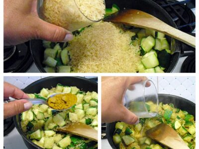 Riz aux courgettes menthe et curry - 4