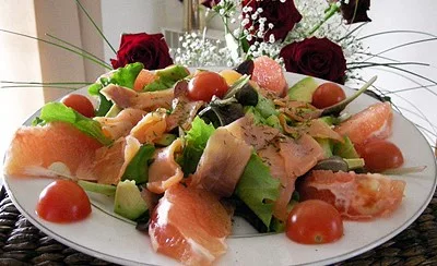 Salade de pamplemousses au saumon - 2