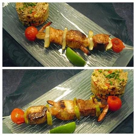 Brochettes de saumon au citron vert - 4