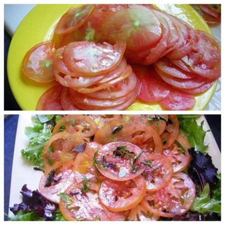 Carpaccio de tomates et mozzarella panée - 3