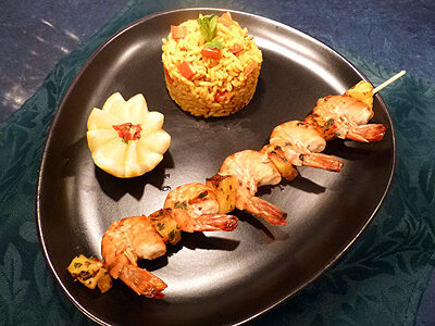 Brochettes gambas ananas - 11