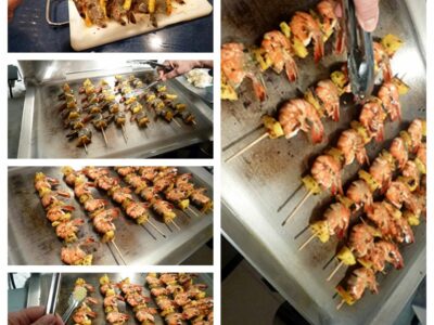 Brochettes gambas ananas - 10