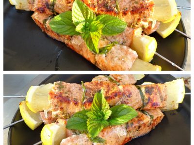 Brochettes de saumon menthe citron - 6