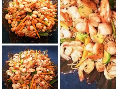 Nouilles sautées Gambas et St Jacques - 12