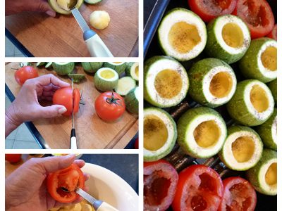 Courgettes et tomates farcies au poulet - 3