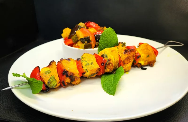 Brochettes de poulet menthe et curcuma - 3