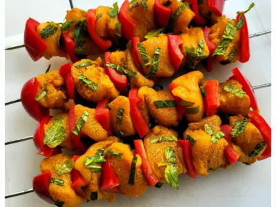 Brochettes de poulet menthe et curcuma - 4