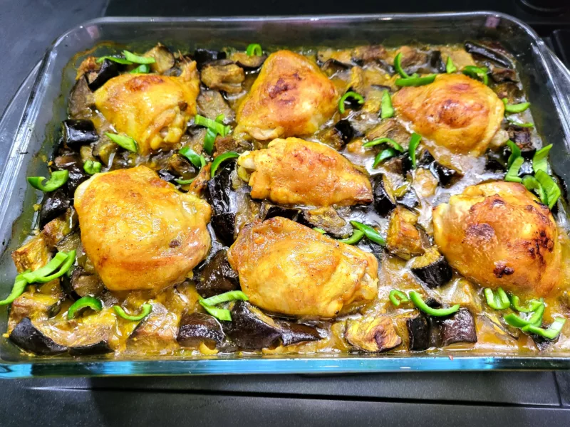 Poulet aux aubergines - 3